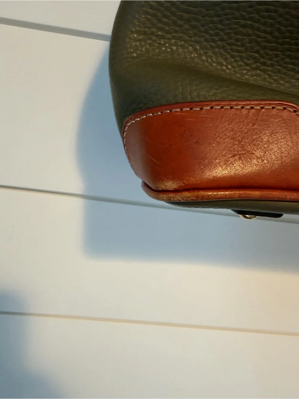 Dooney & Bourke Olive Green and Brown Leather Hobo